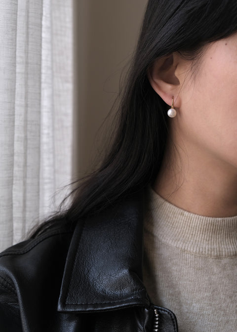 伊莉莎白鈎式珍珠耳環