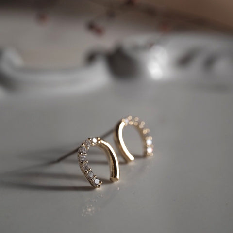 金色幸運馬蹄鐵小耳環