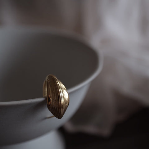 鈦鋼俐落貝殼耳環