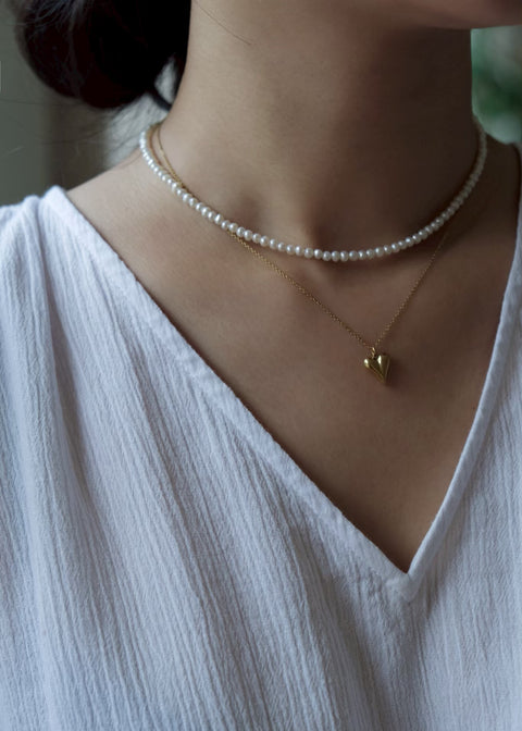 鈦鋼金色小桃心