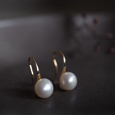 伊莉莎白鈎式珍珠耳環