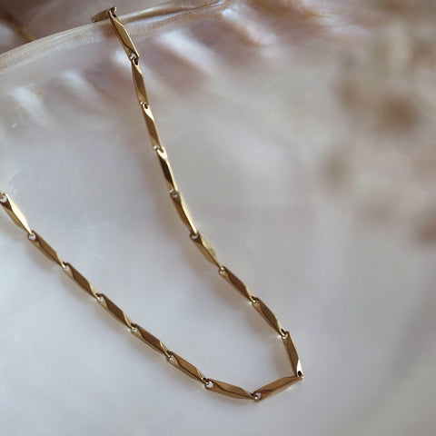 鈦鋼切角鎖骨鏈