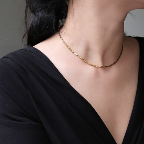 鈦鋼切角鎖骨鏈