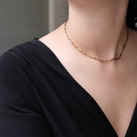 鈦鋼切角鎖骨鏈