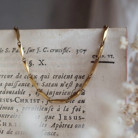 鈦鋼切角鎖骨鏈