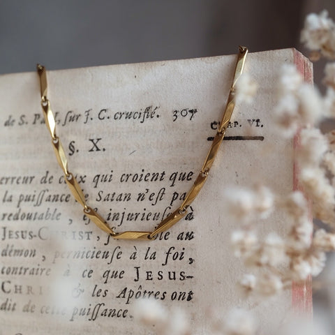 鈦鋼切角鎖骨鏈