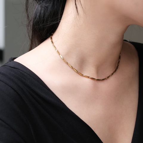 鈦鋼切角鎖骨鏈