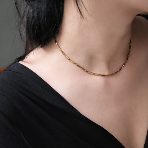 鈦鋼切角鎖骨鏈