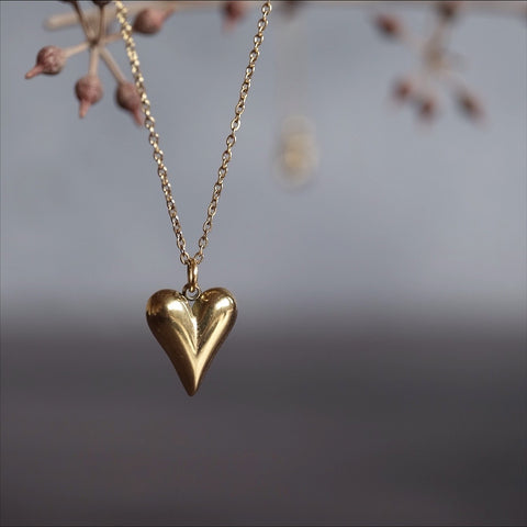 鈦鋼金色小桃心