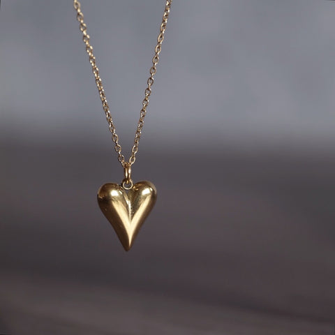 鈦鋼金色小桃心