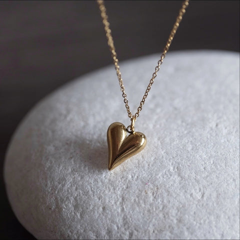 鈦鋼金色小桃心