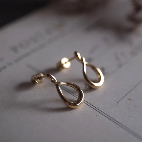 金色卡爾優雅弧線耳環