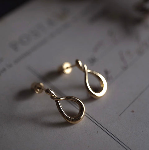 金色卡爾優雅弧線耳環