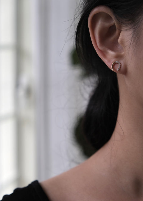 金色幸運馬蹄鐵小耳環