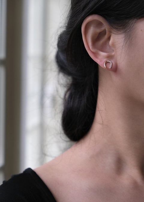 金色幸運馬蹄鐵小耳環