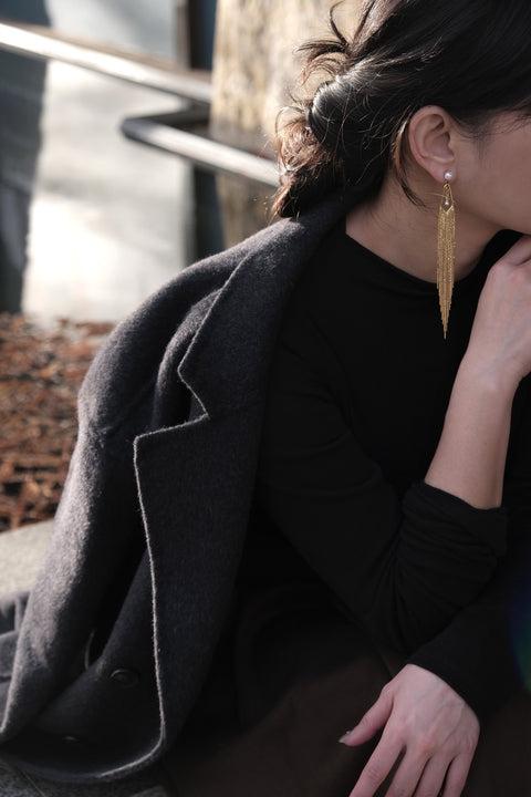 風華珍珠長流蘇耳環