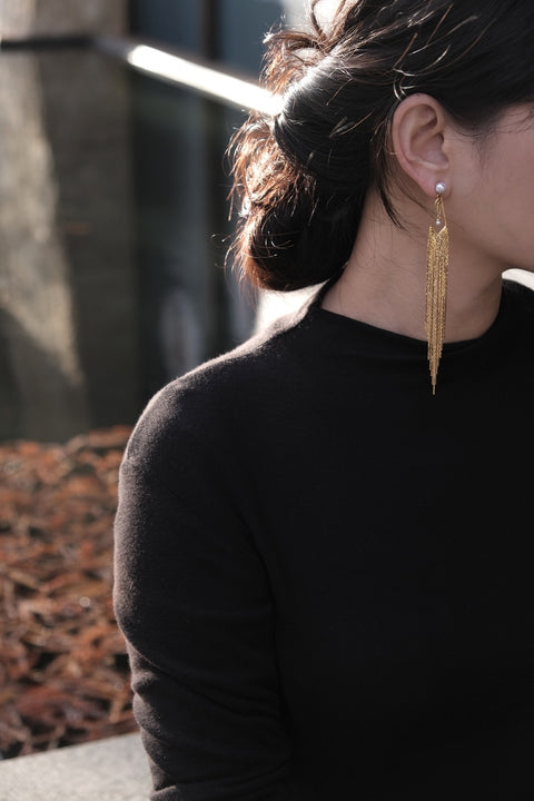 風華珍珠長流蘇耳環