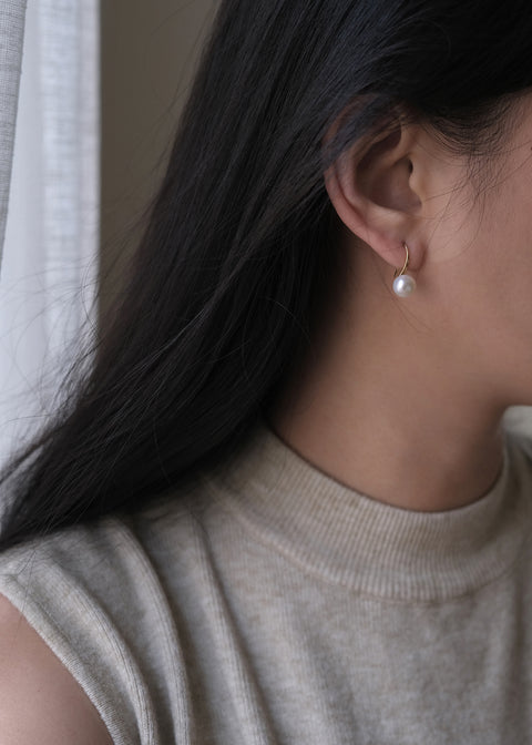 伊莉莎白鈎式珍珠耳環