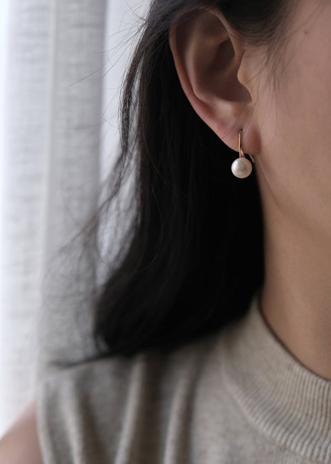 伊莉莎白鈎式珍珠耳環