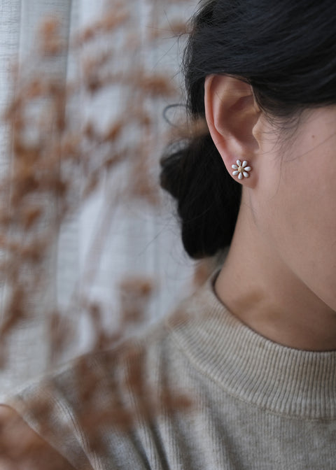 琺瑯清新小雛菊耳環