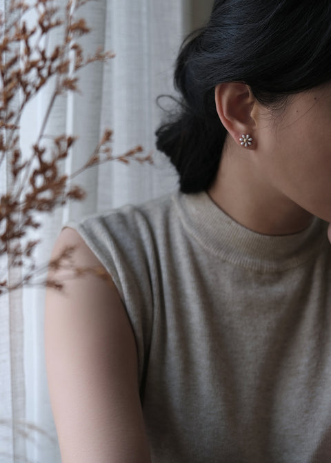 琺瑯清新小雛菊耳環