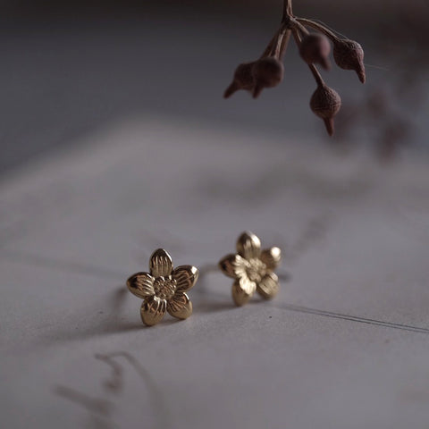 鈦鋼細緻小櫻花耳環