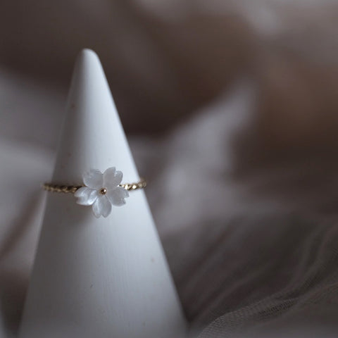 純白櫻花戒指