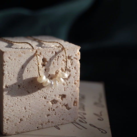 鈦鋼排列小珍珠項鍊