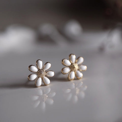 琺瑯清新小雛菊耳環