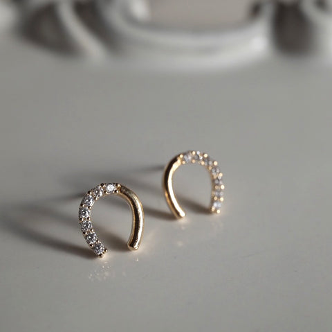 金色幸運馬蹄鐵小耳環