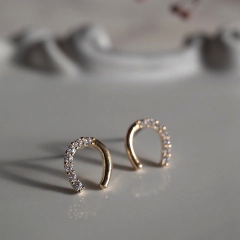 金色幸運馬蹄鐵小耳環