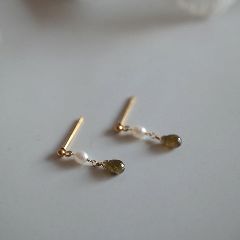 橄欖小雨點耳環