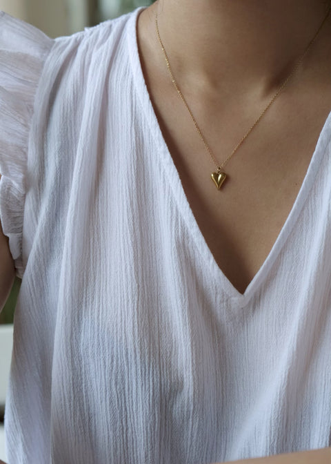 鈦鋼金色小桃心