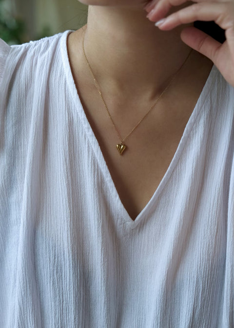 鈦鋼金色小桃心