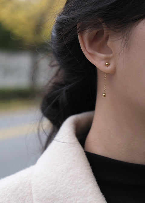 極簡鈦鋼垂墜小金球