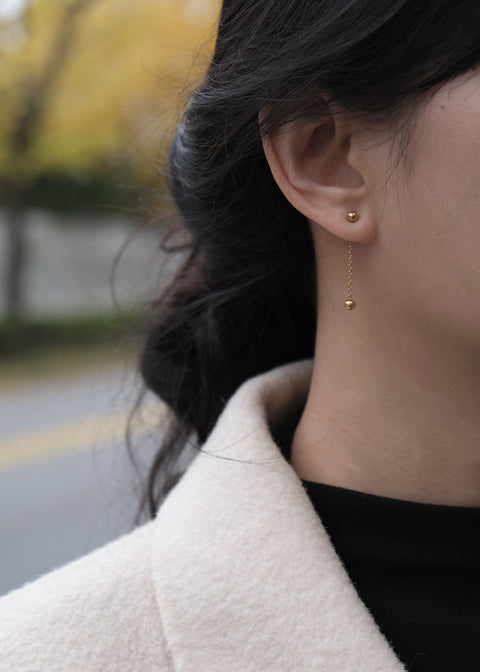 極簡鈦鋼垂墜小金球