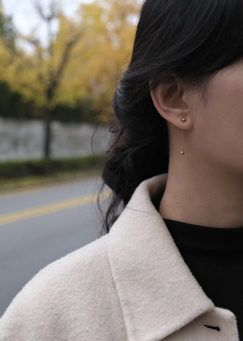 極簡鈦鋼垂墜小金球