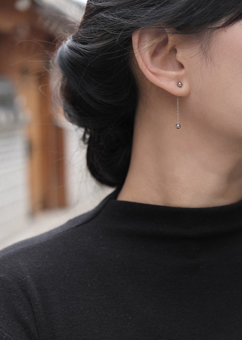 極簡鈦鋼垂墜小銀球