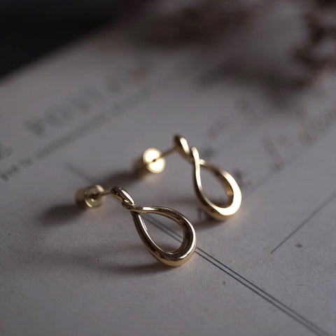 金色卡爾優雅弧線耳環