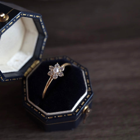 珊德拉珍珠花鑽戒