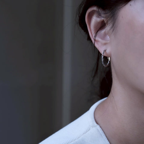 鈦鋼麻花圈圈耳環