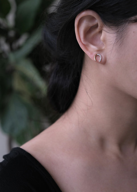 金色幸運馬蹄鐵小耳環