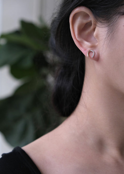 金色幸運馬蹄鐵小耳環